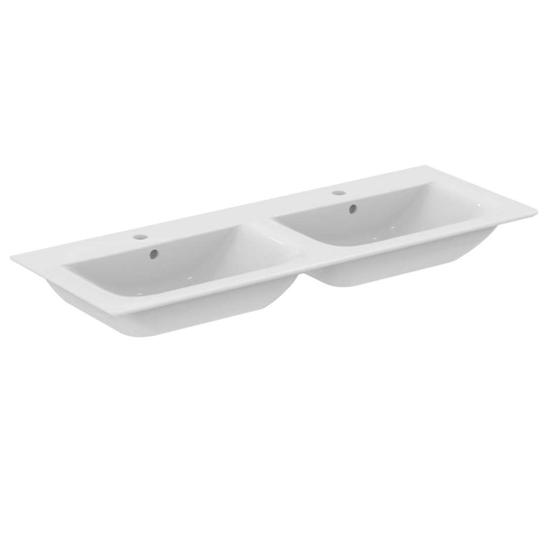 Ideal Standard Connect Air Dvojumývadlo, 124x46 cm, s prepadom, biela E027301