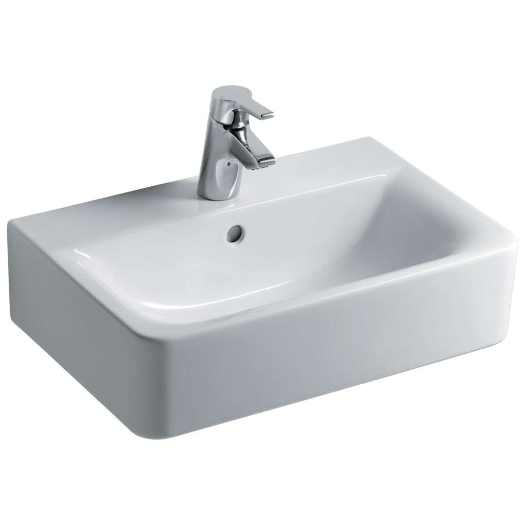 Ideal Standard Connect Space Umývadlo Cube, 55x38x18 cm, s prepadom, otvor na batériu, s Ideal Plus, biela E7140MA