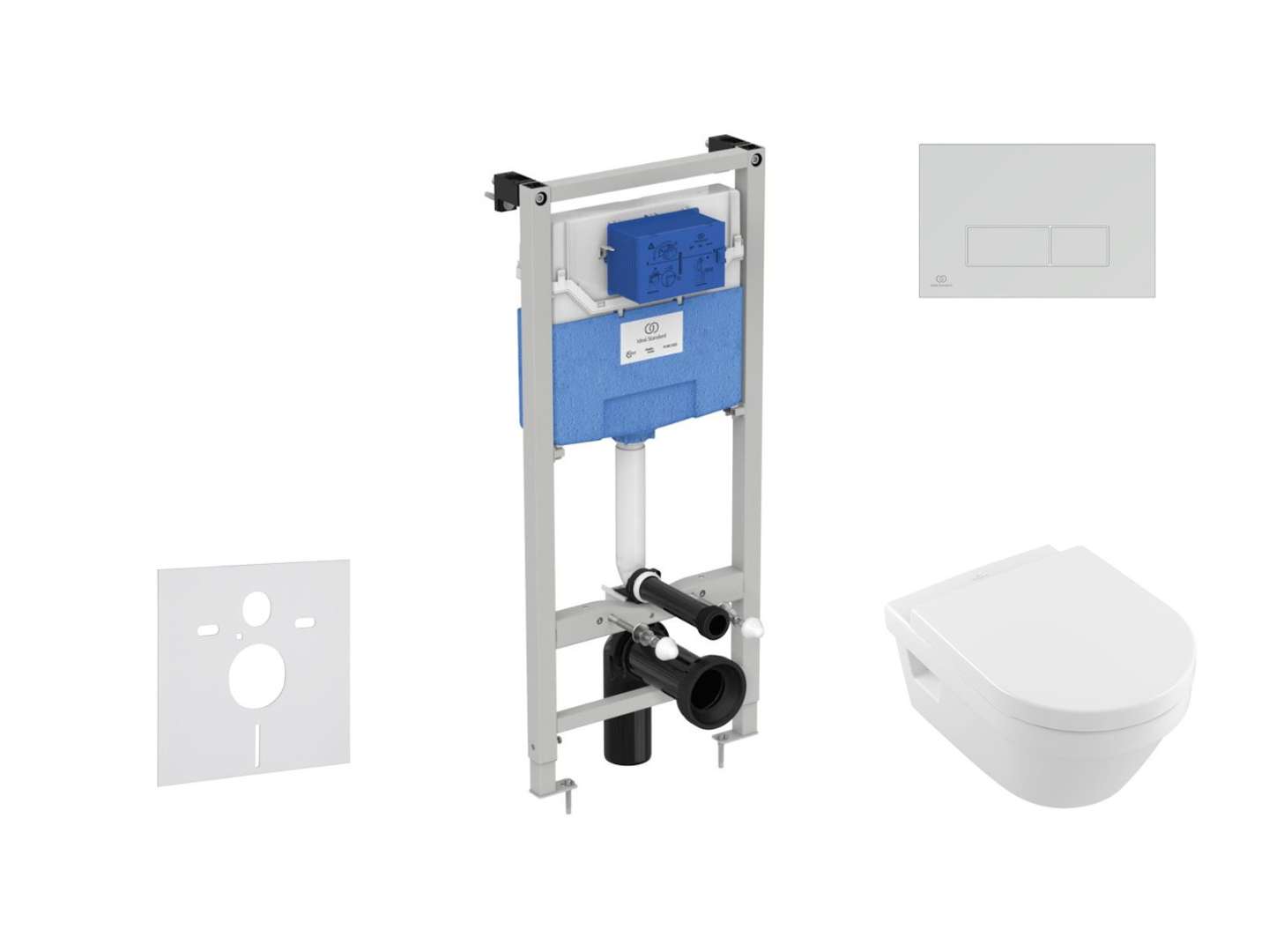 Ideal Standard ProSys Set predstenovej inštalácie, klozetu a sedadla Architectura, tlačidla Oleas M2, DirectFlush, SoftClose, CeramicPlus, chróm ProSys120M SP45