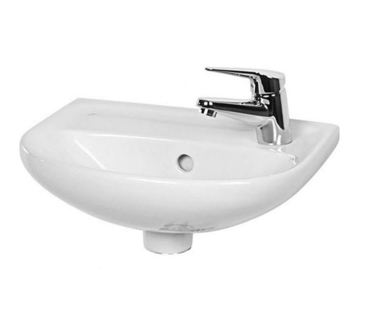 Jika Lyra plus Umývadielko, 40x31 cm, s prepadom, s otvorom na batériu vpravo, biela H8153810001061
