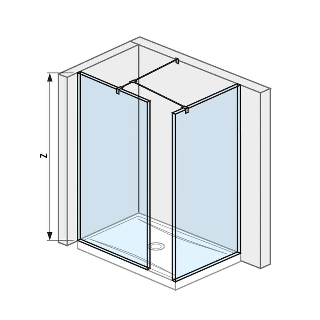 Jika Pure Walk In do rohu, 2 steny, 68x200 cm a 884x200 cm, s úpravou Jika Perla Glass H2684240026681