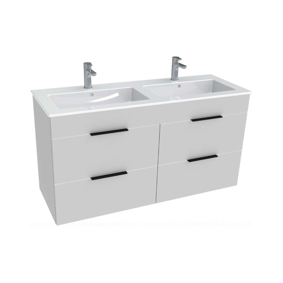 Jika Cube Skrinka s dvojumývadlom, 116x42x61 cm, biela H4536621763001
