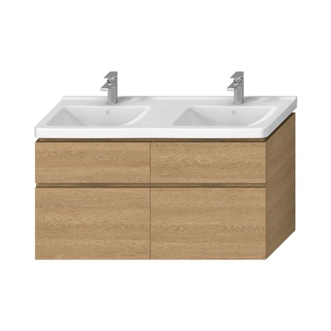 Jika Cubito Pure Skrinka pod dvojumývadlo, 128x68 cm, dub H40J4274025191
