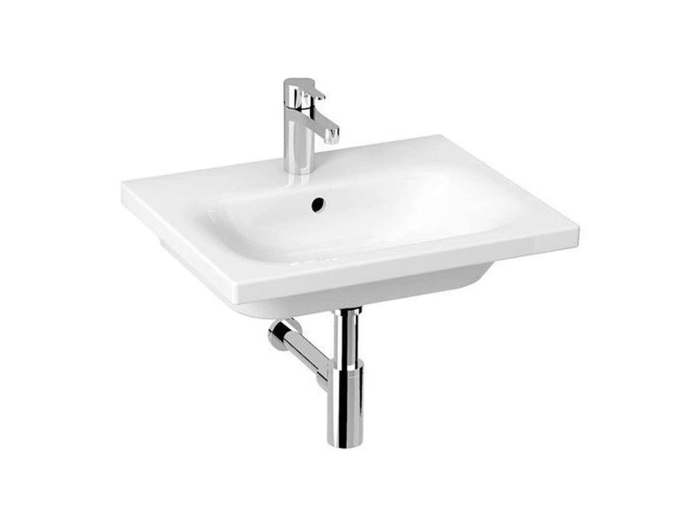 Jika Mio-N Umývadlo, 55x45 cm, s prepadom, s otvorom na batériu, Jika perla, biela H8127121001041