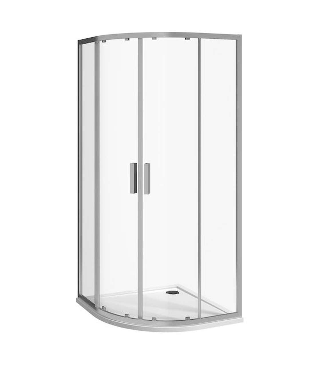 Jika Nion Sprchový kút štvrťkruhový, 80x80 cm, rádius 55 cm, Jika perla Glass, strieborná/sklo arctic H2532N10026661