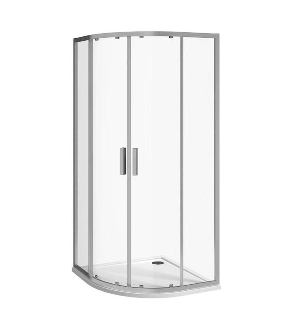 Jika Nion Sprchový kút štvrťkruhový, 90x90 cm, rádius 55 cm, Jika perla Glass, strieborná/transparentné sklo H2532N20026681