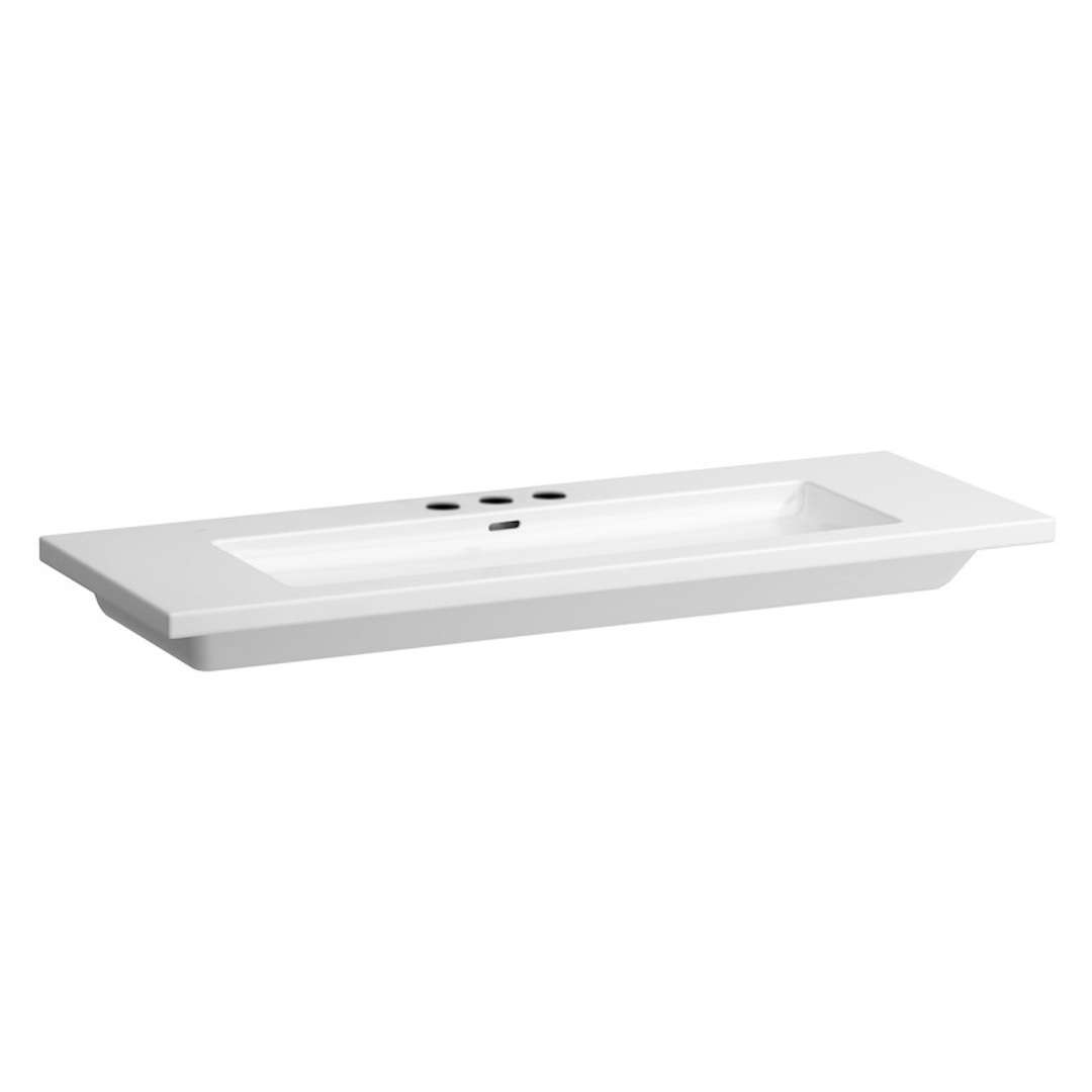 Laufen Living Dvojumývadlo do nábytku, 130x48 cm, biela-s 3 otvormi na batériu H8164360001081