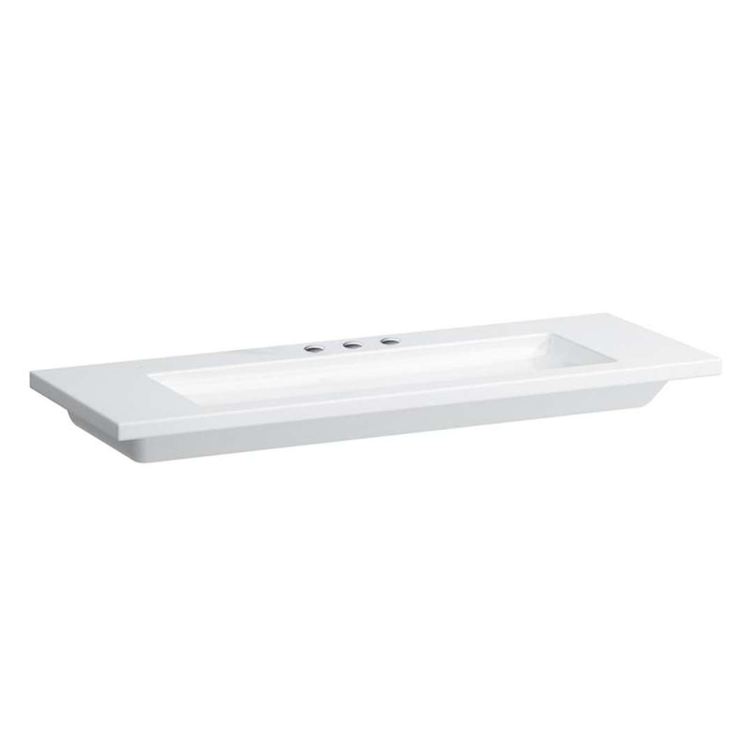 Laufen Living Dvojumyvadlo do nábytku, 130x48 cm, bílá - s 3 otvory pro baterii, bez přepadu H8164360001581
