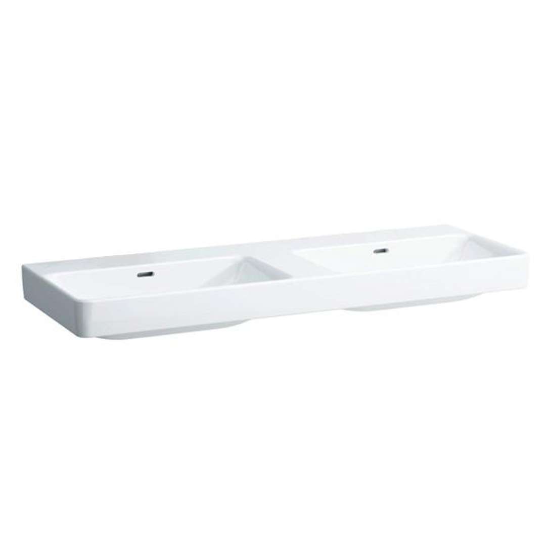 Laufen Pro S Dvojumývadlo, 130x46 cm, bez otvoru na batériu, s LCC, biela H8149684001091