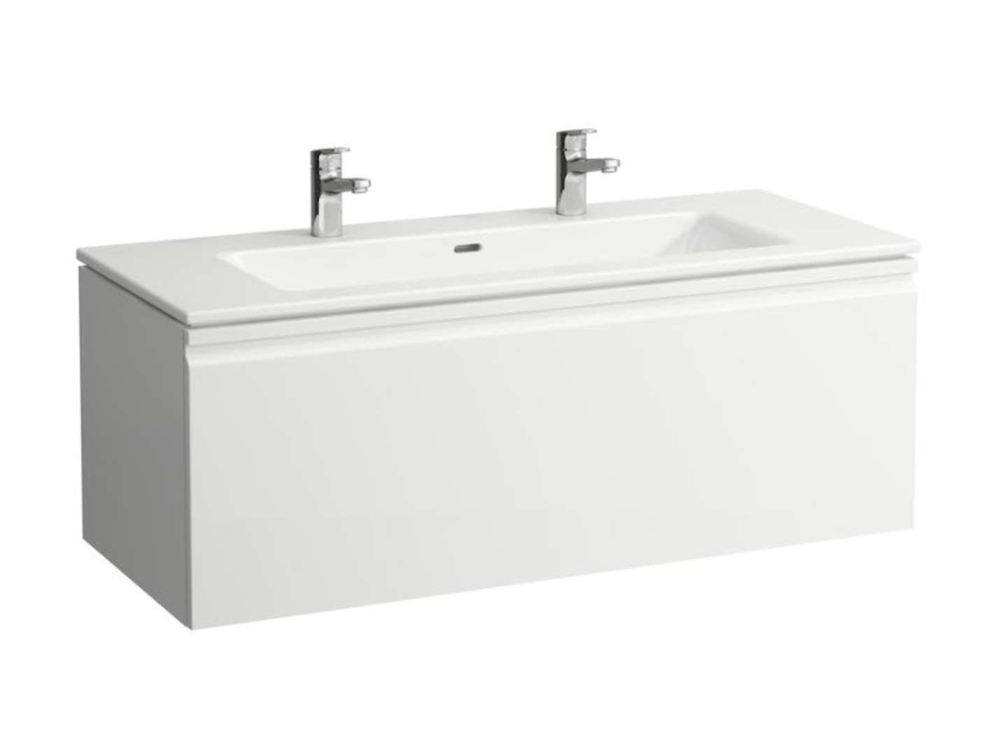 Laufen Pro S Skrinka s dvojumývadlom, 120x53x50 cm, 1 zásuvka, matná biela H8609674631071
