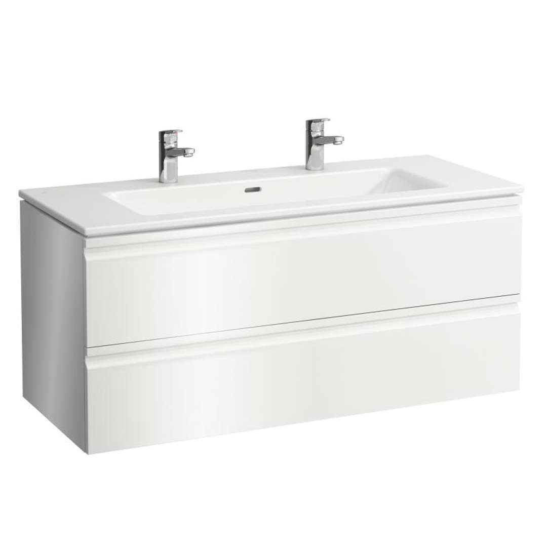 Laufen Pro S Skrinka s dvojumývadlom, 120x55x50 cm, 2 zásuvky, lesklá biela H8619674751071