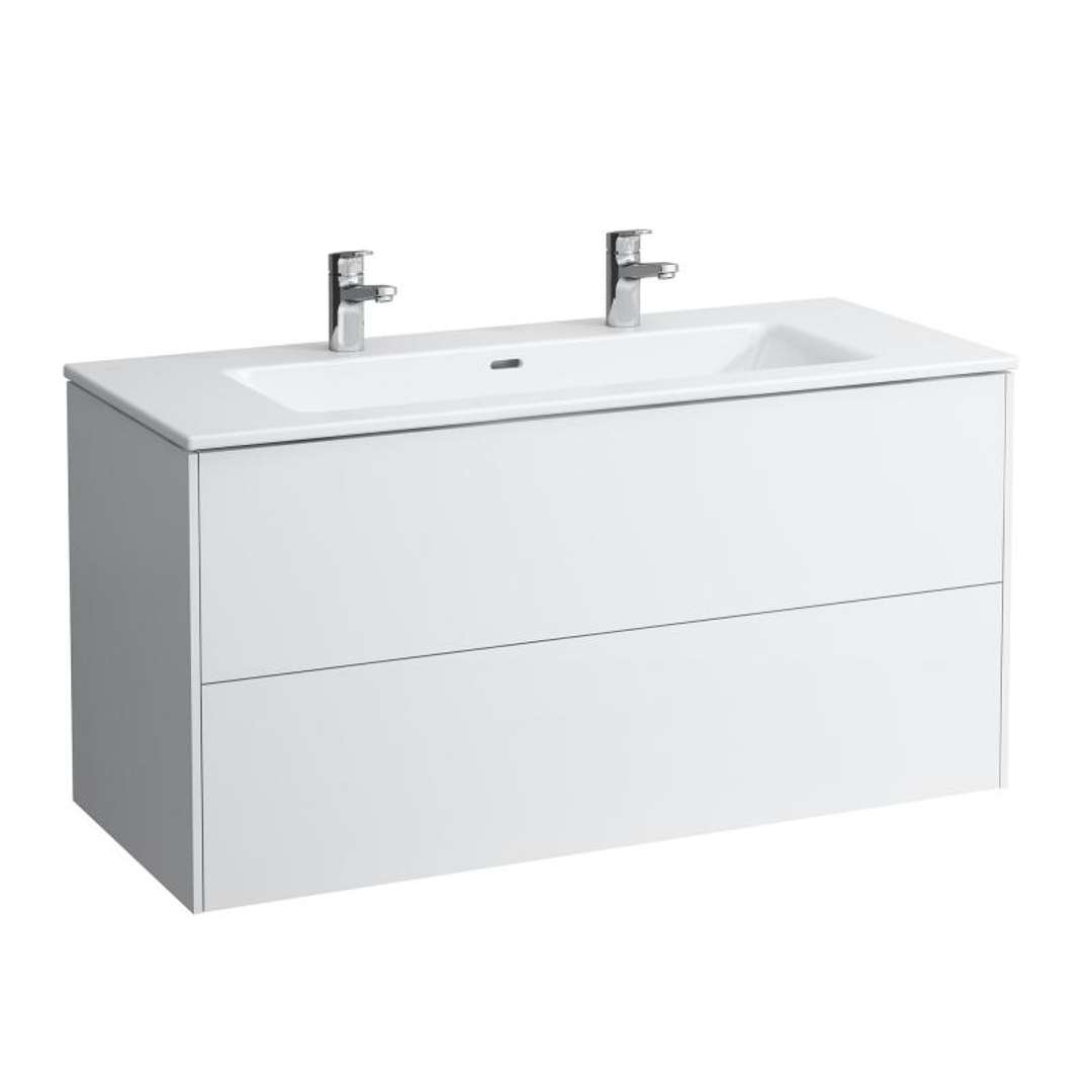 Laufen Pro S Skrinka s dvojumývadlom, 120x61x50 cm, 2 zásuvky, lesklá biela H8649632611071