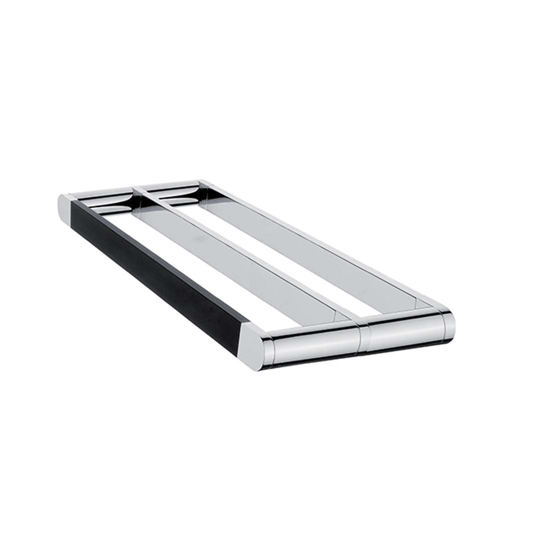 Nimco Nava Držiak uterákov dvojitý, dĺžka 45 cm, čierny mat/chróm NA 28046D