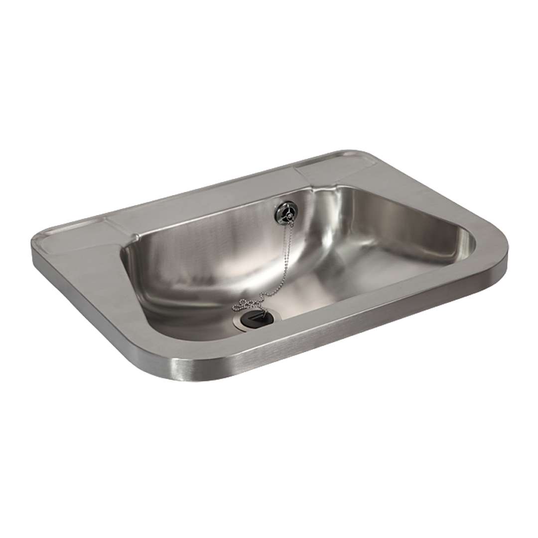 Sanela Umývadlá z nehrdzavejúcej ocele Umývadlo, 560x420 mm, s prepadom, bez otvoru na batériu, nerezová SLUN 26A