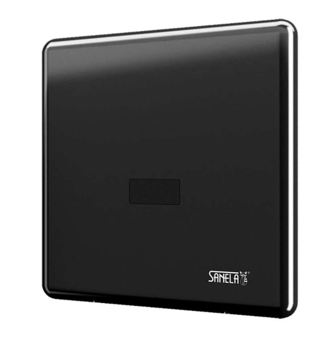 Sanela Senzorové sprchy Ovládanie z nehrdzavejúcej ocele s infračervenou elektronikou ALS, na 1 druh vody, sieťové napájanie, čierna SLS 01AKV