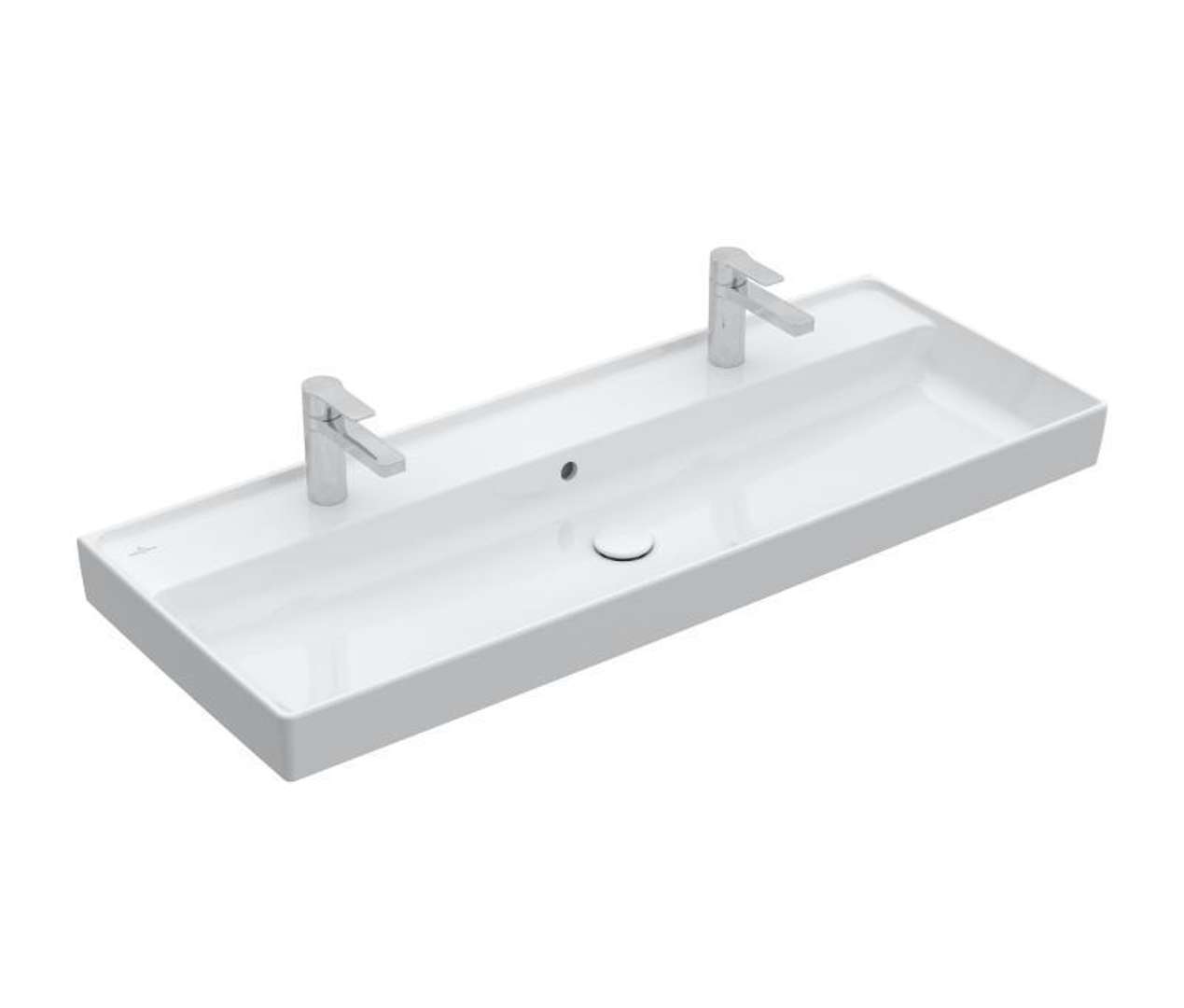 Villeroy & Boch Collaro Dvojumývadlo nábytkové, 120x47 cm, s prepadom, 2 otvory na batériu, alpská biela 4A33C401