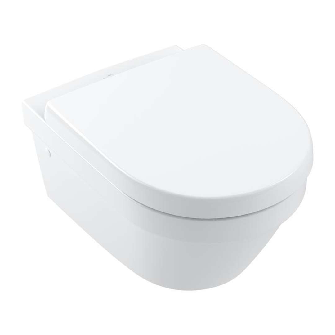 Villeroy & Boch Architectura Závesné WC s WC doskou SoftClosing, DirectFlush, CeramicPlus, alpská biela 4694HRR1
