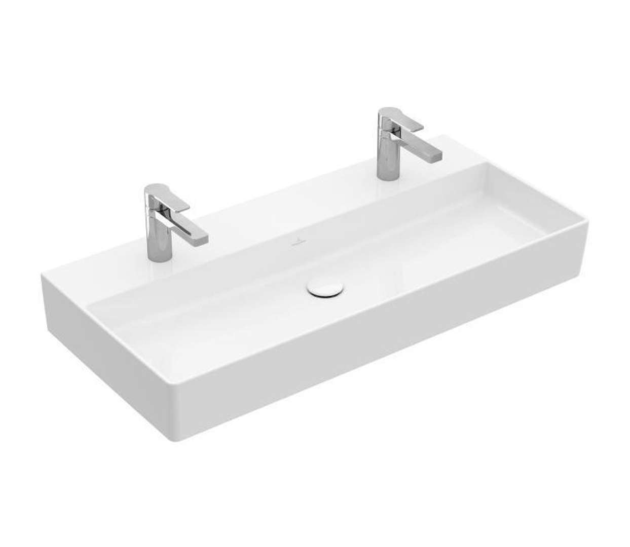 Villeroy & Boch Memento 2.0 Dvojumývadlo nábytkové 100x47 cm, bez prepadu, 2 otvory na batériu, CeramicPlus, alpská biela 4A221KR1