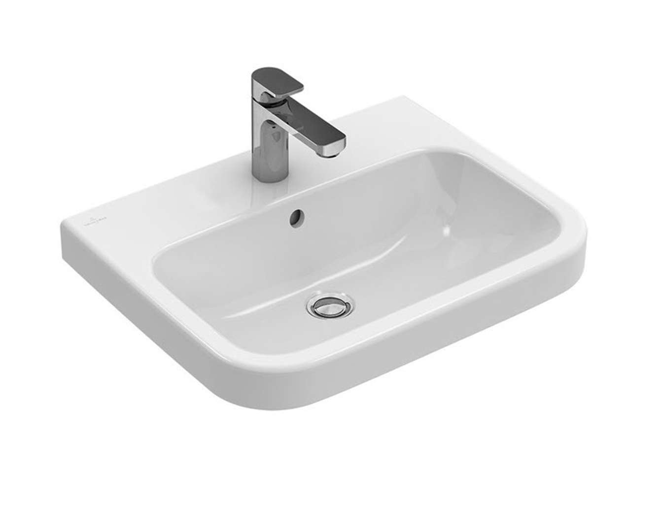 Villeroy & Boch Architectura Umývadlo 55x47 cm, s prepadom, otvor na batériu, CeramicPlus, alpská biela 418855R1
