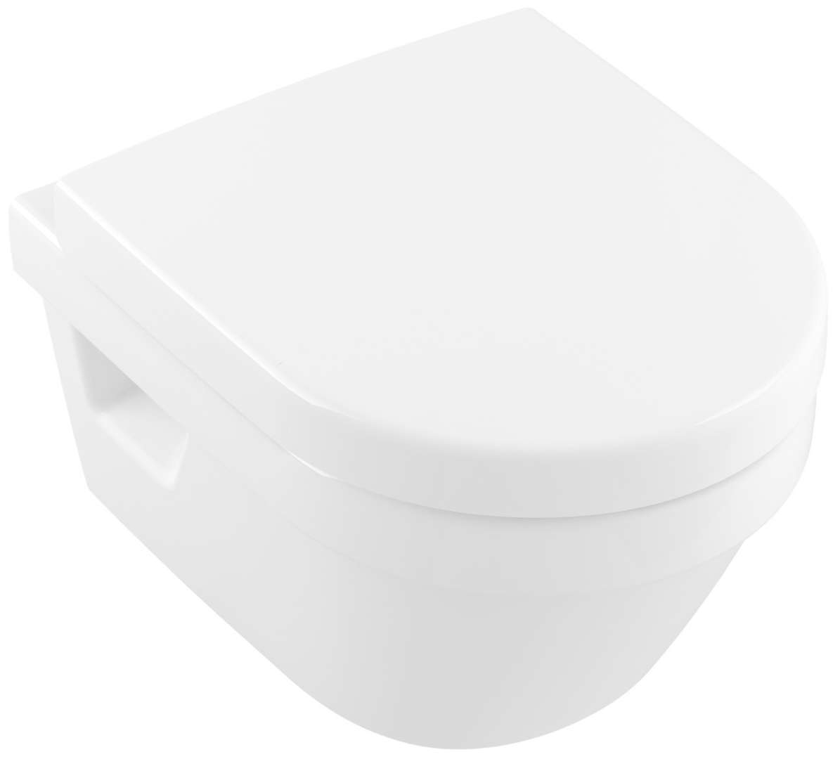Villeroy & Boch Architectura Závesné WC Compact, so sedadlom SoftClosing, DirectFlush, CeramicPlus, alpská biela 4687HRR1