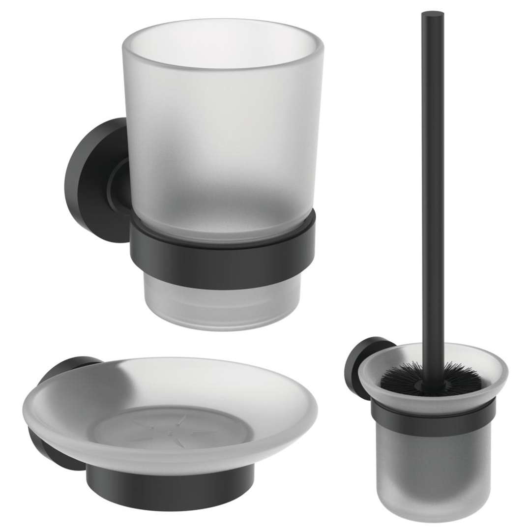 Ideal Standard IOM Súprava doplnkov do kúpeľne, matné sklo/čierna A9245XG