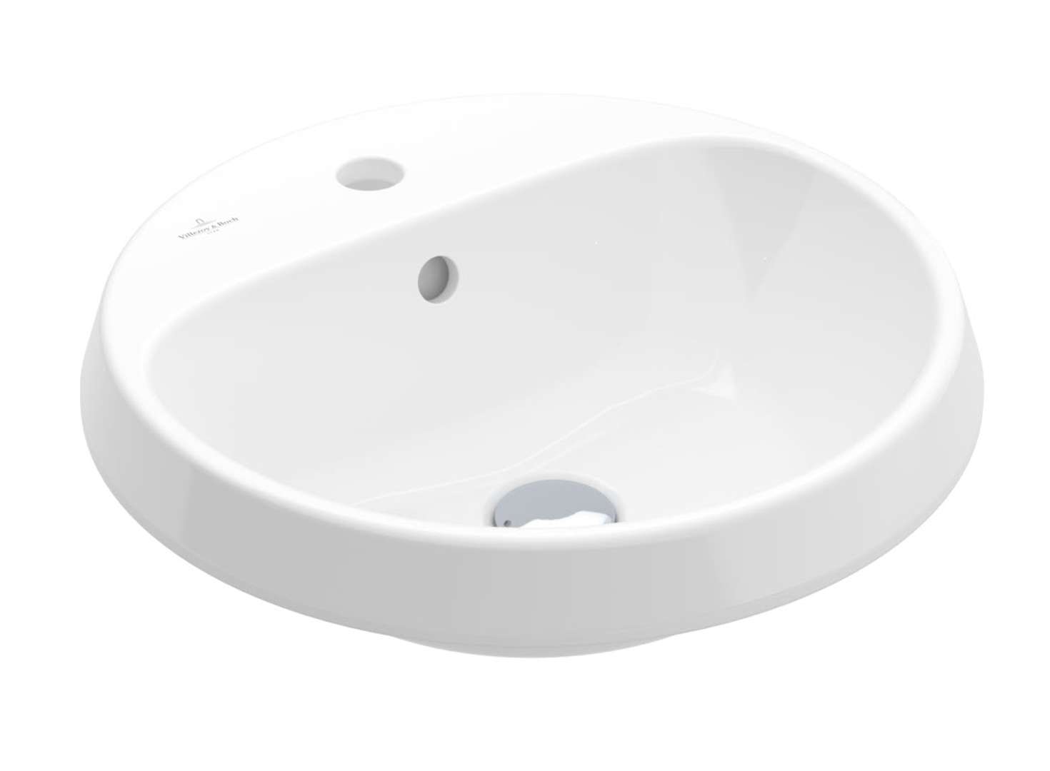 Villeroy & Boch Architectura Umývadlo zápustné, 45x45 cm, s prepadom, otvor na batériu, alpská biela 5A654501