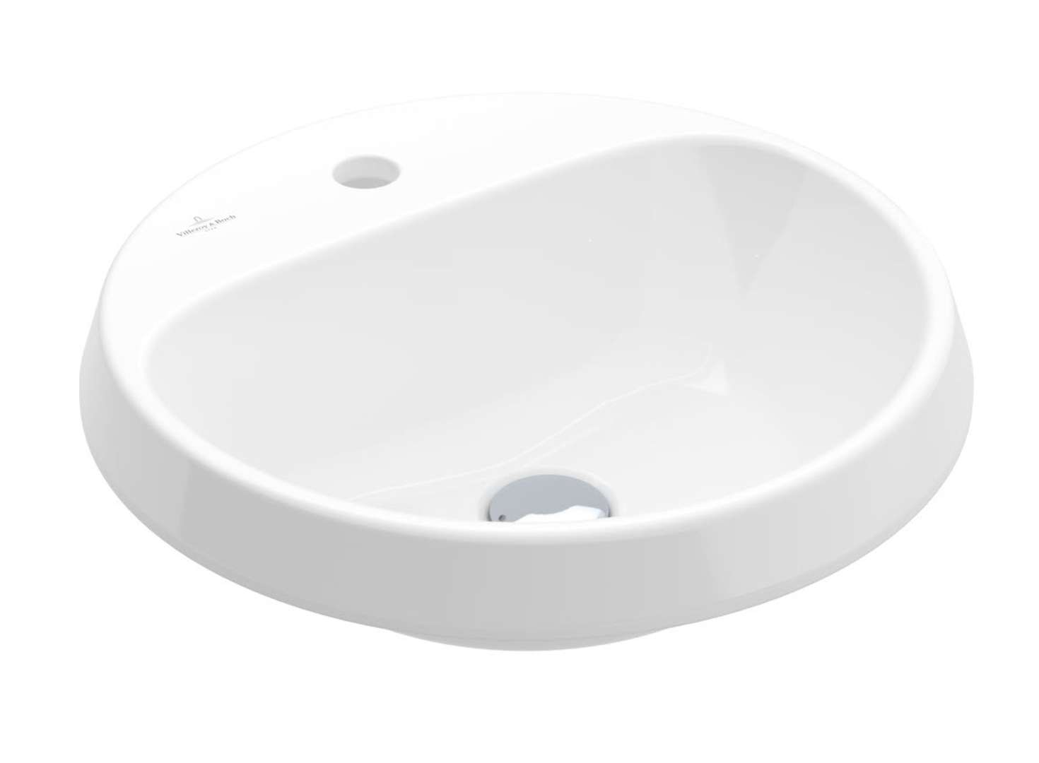 Villeroy & Boch Architectura Umývadlo zápustné, 45x45 cm, bez prepadu, otvor na batériu, CeramicPlus, alpská biela 5A6546R1