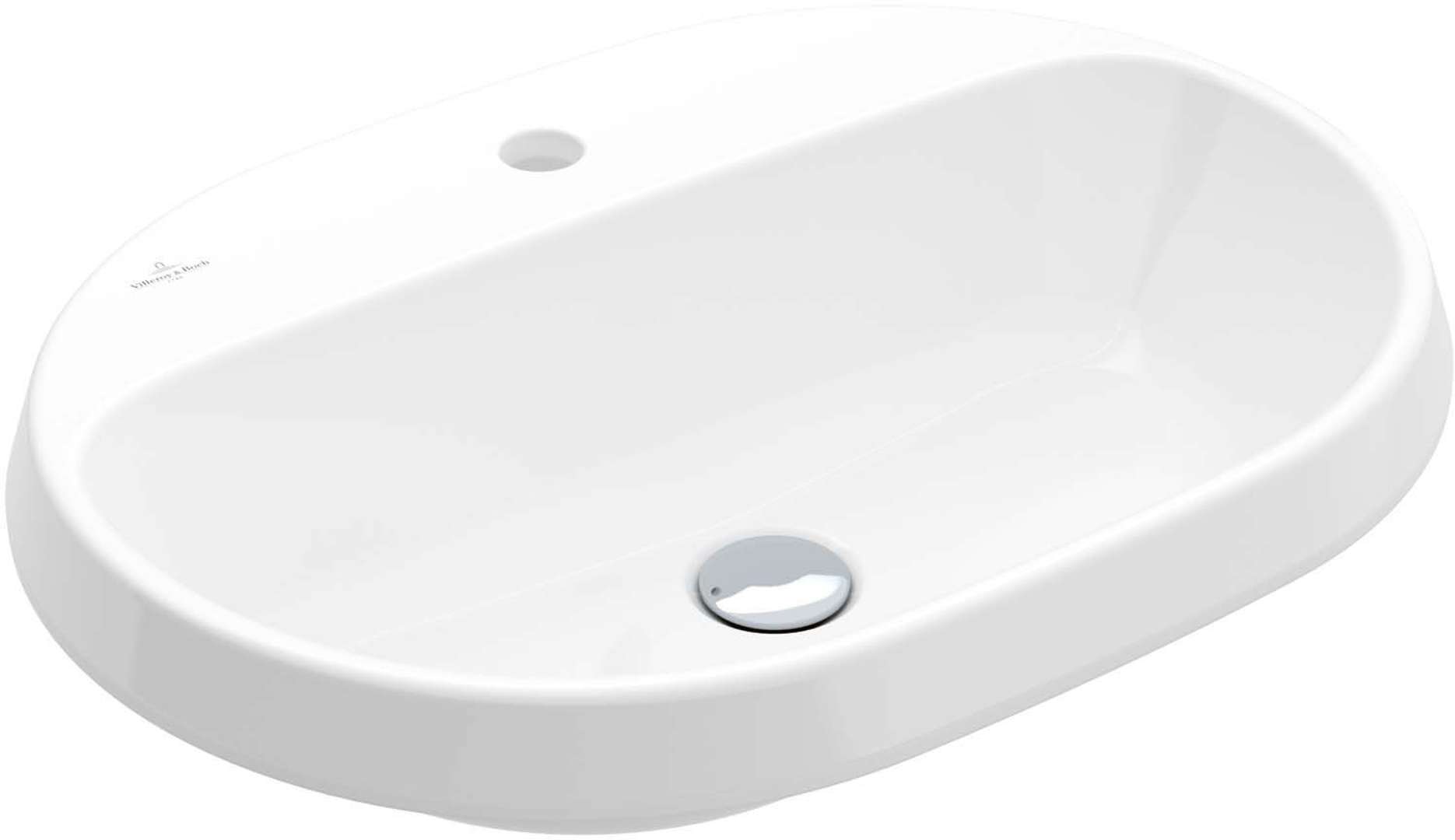 Villeroy & Boch Architectura Umývadlo zápustné, 60x45 cm, bez prepadu, otvor na batériu, CeramicPlus, alpská biela 5A6661R1