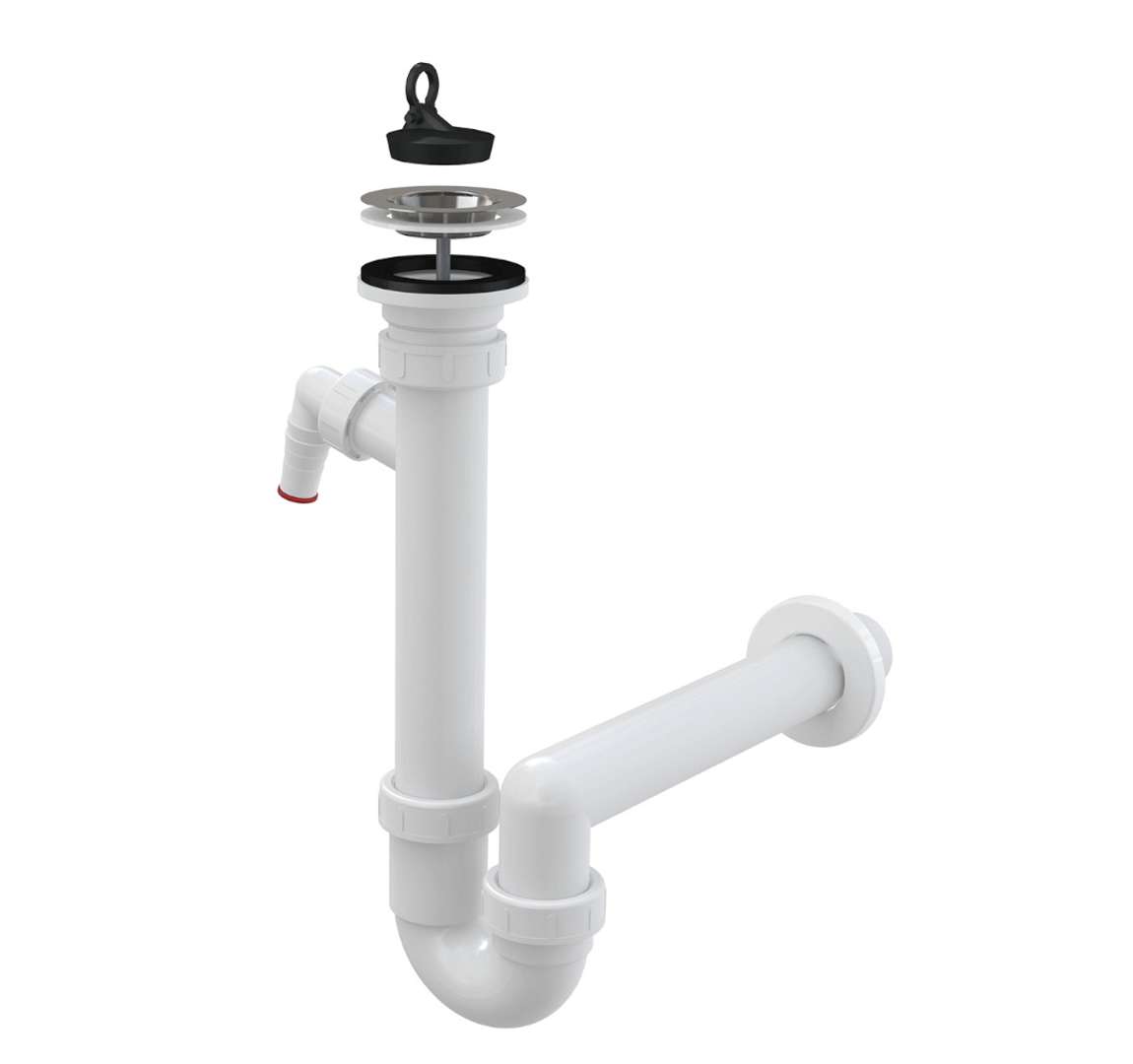 Alcadrain Sifóny Drezový sifón, priemer 70 mm, s prípojkou, plast A810-DN40