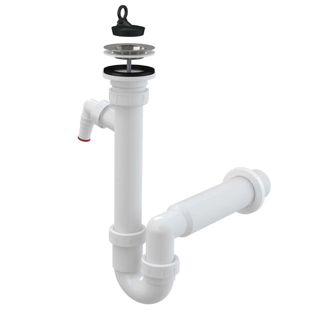 Alcadrain Sifóny Drezový sifón, priemer 70 mm, s prípojkou, plast A810-DN50