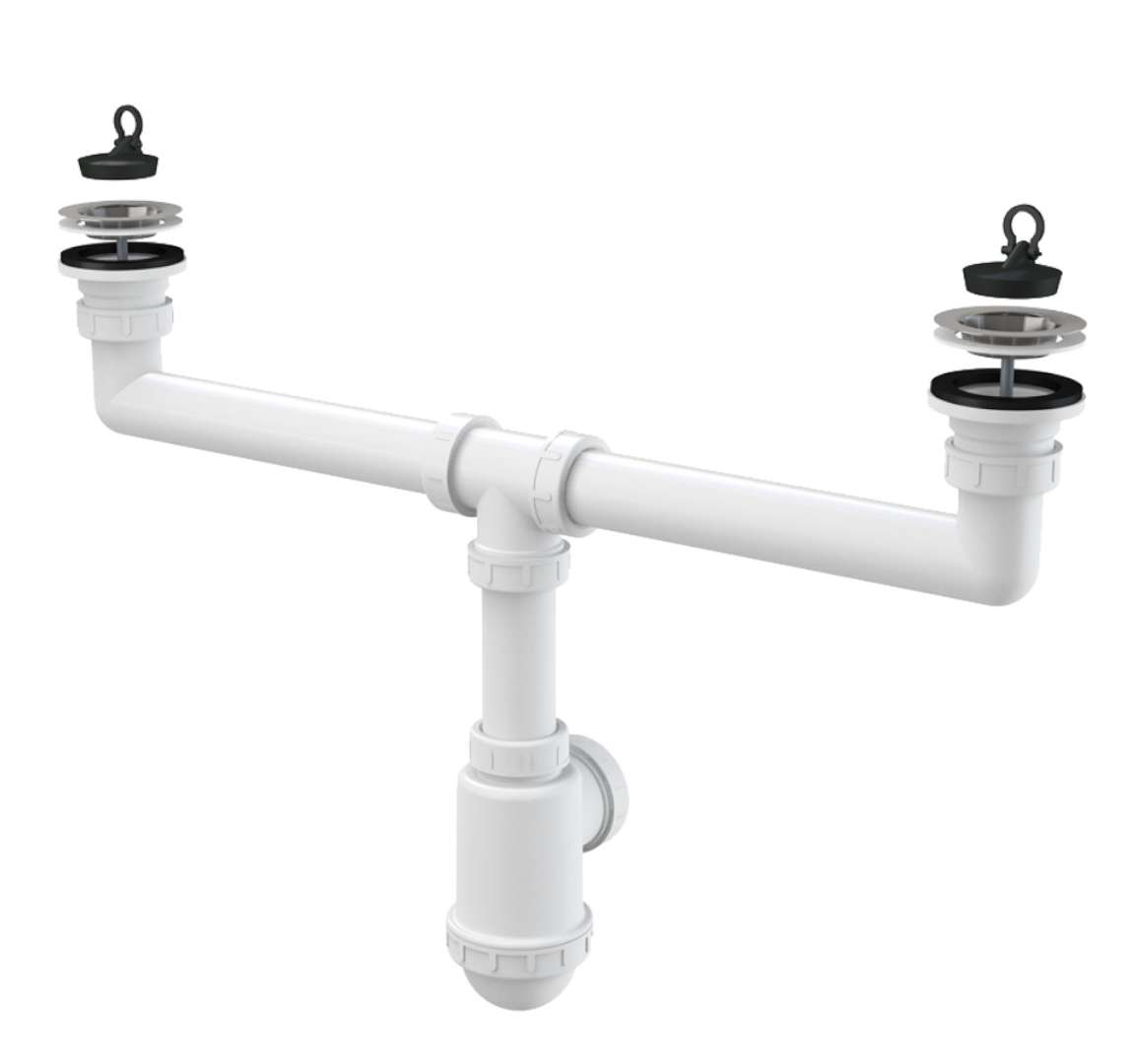 Alcadrain Sifóny Sifón pre dvojdrez, priemer 70 mm, plast A449-DN50/40