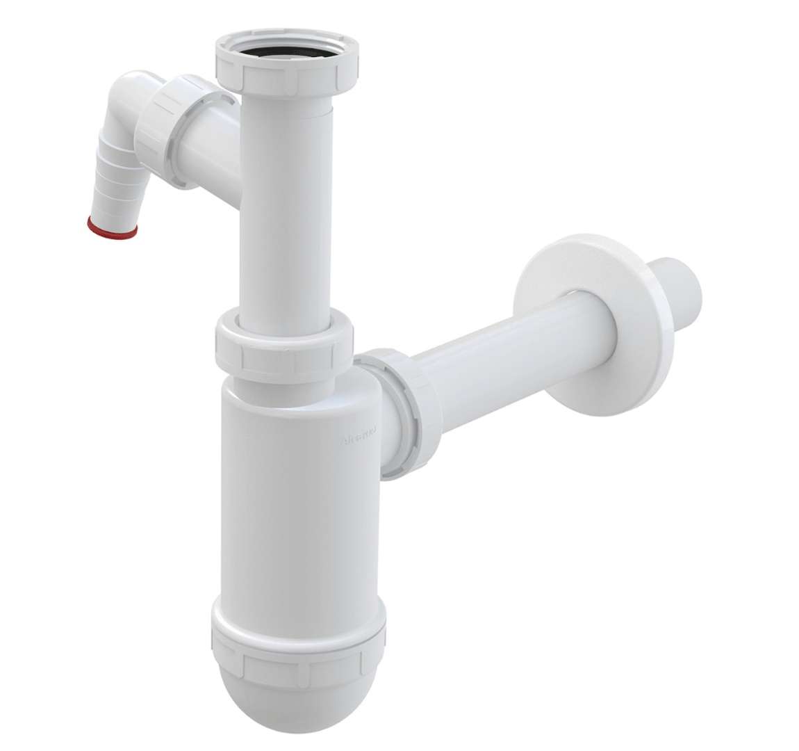Alcadrain Sifóny Umývadlový sifón, s prípojkou a prevlečnou maticou, biela A430P