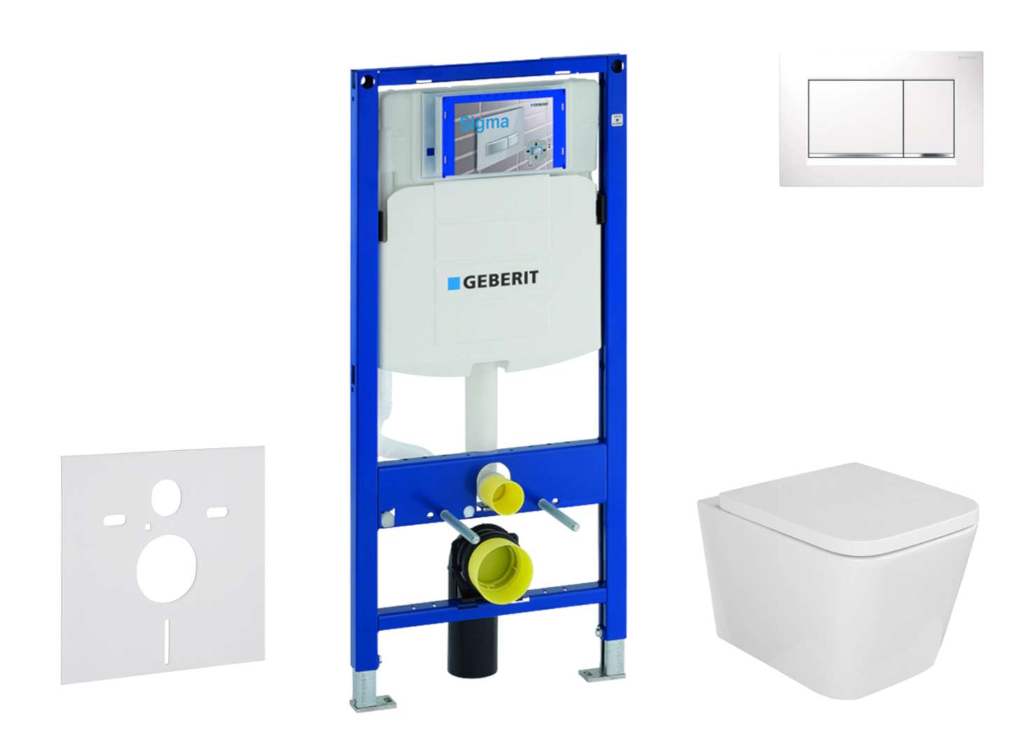 Geberit Duofix Set predstenovej inštalácie, klozetu Arkas a dosky softclose, tlačidlo Sigma30, biela/chróm SANI11CA3108