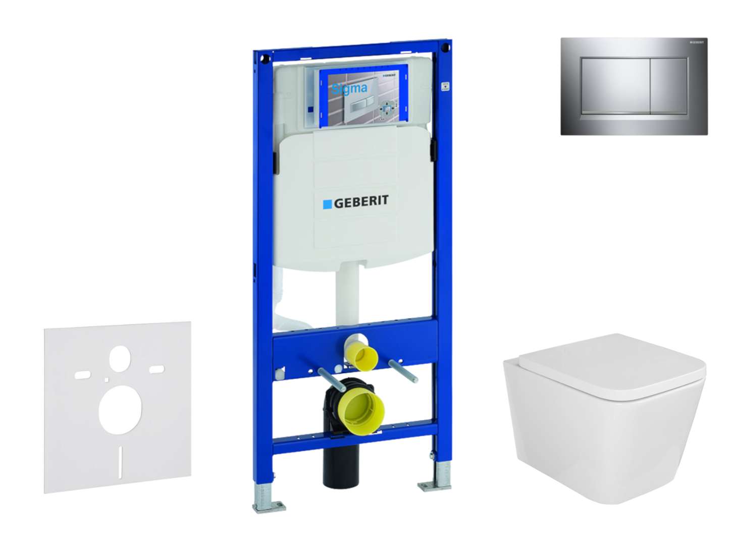 Geberit Duofix Set predstenovej inštalácie, klozetu Arkas a dosky softclose, tlačidlo Sigma30, chróm SANI11CA1112