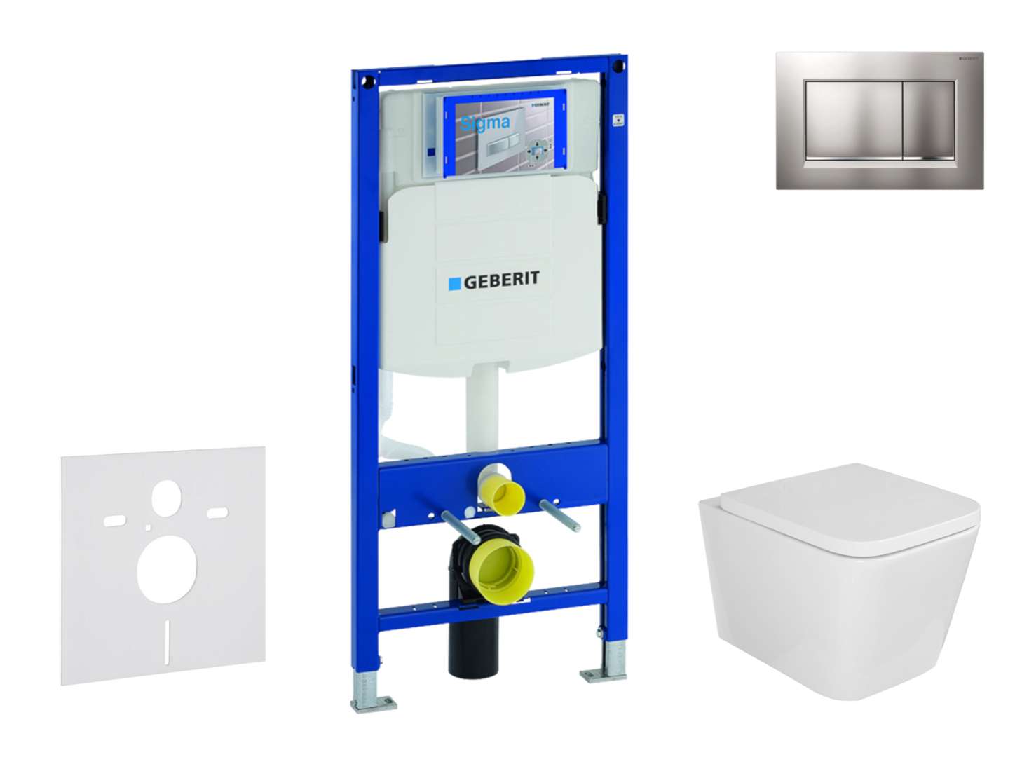 Geberit Duofix Set predstenovej inštalácie, klozetu Arkas a dosky softclose, tlačidlo Sigma30, lakovaný chróm mat/chróm SANI11CA1113