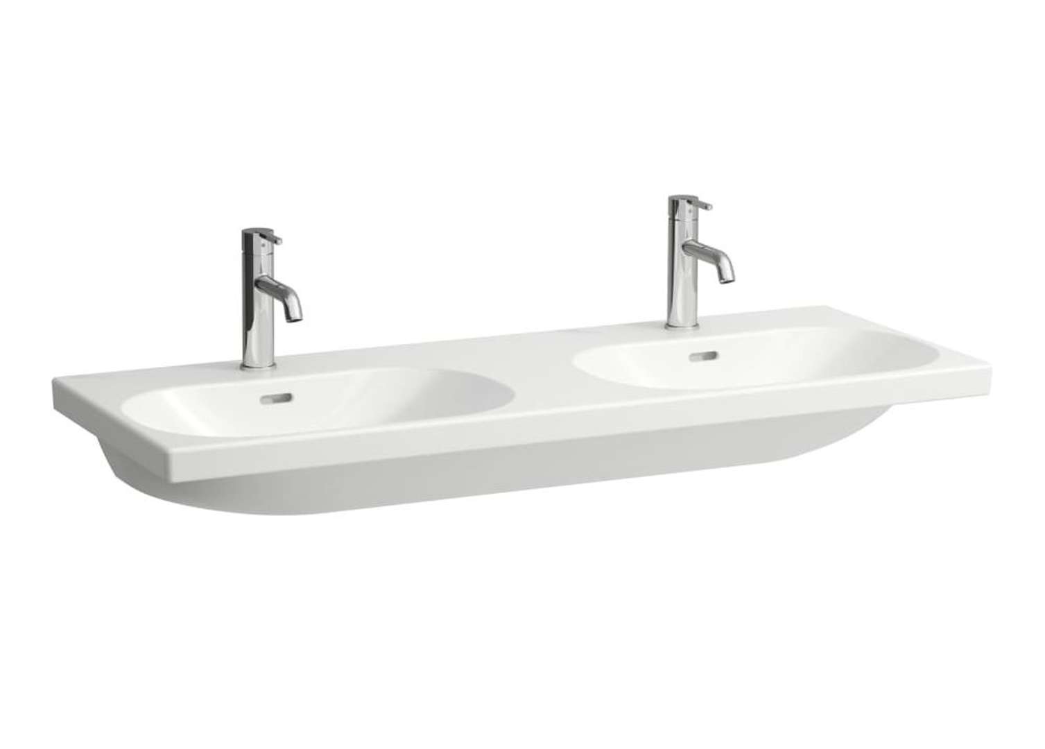 Laufen Lua Dvojumývadlo nábytkové 46x120 cm, s prepadom, 2 otvory na batériu, LCC, biela H8140814001041