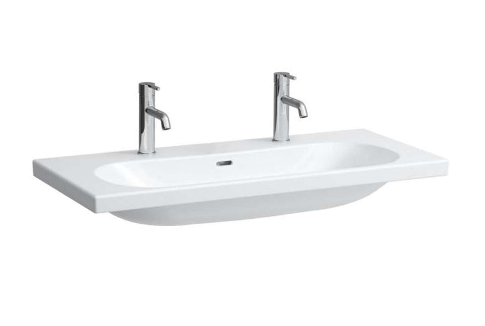 Laufen Lua Dvojumývadlo nábytkové 100x46 cm, s prepadom, 2 otvory na batériu, biela H8160890001071