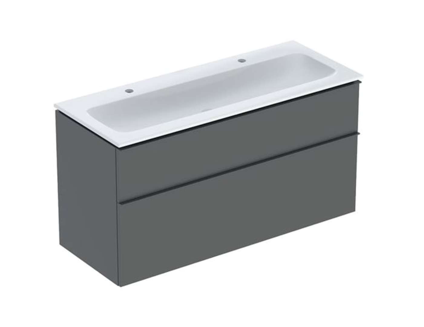 Geberit iCon Skrinka s dvojumývadlom, 120x50x60 cm, 2 zásuvky, KeraTect, lávová 502.334.JK.1