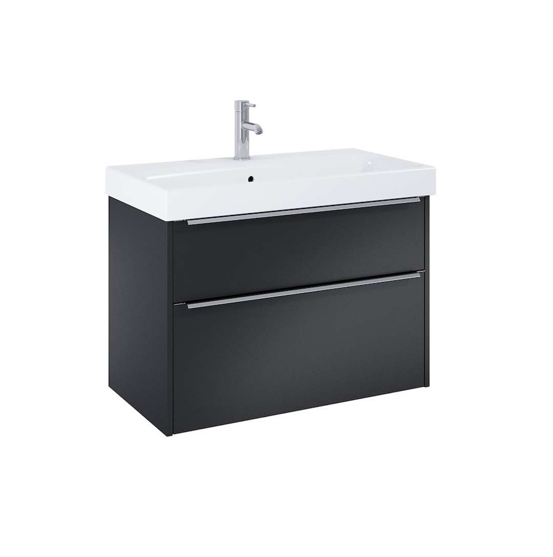 Jika Pure Skrinka s umývadlom, 80x54x42 cm, 2 zásuvky, matná čierna H40B2344023532