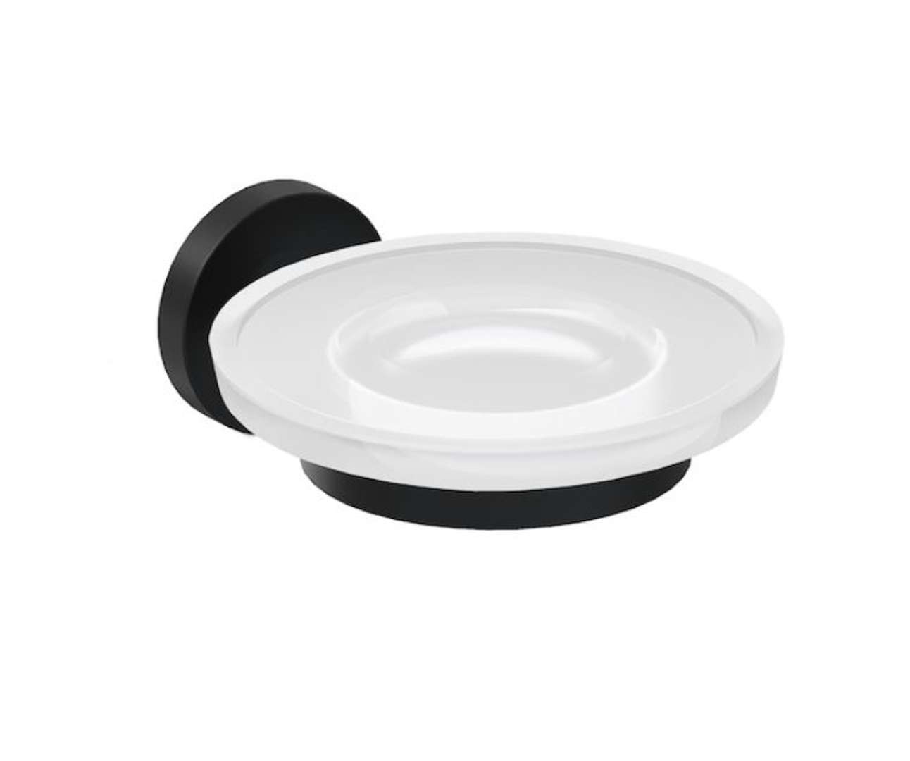 Jika Mio Style Mydlovnička s držiakom, sklo/matná čierna H3832F17160001