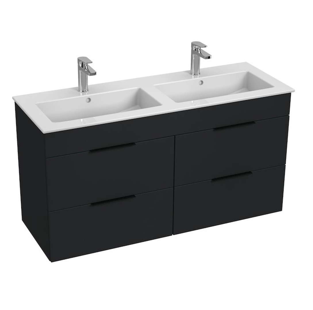 Jika Cube Skrinka s dvojumývadlom 118x43x61 cm, matný antracit H4536621763521