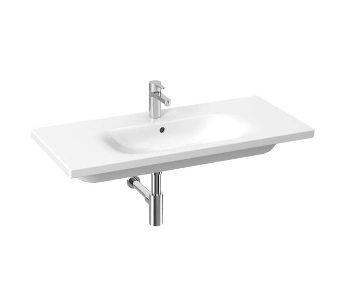 Jika Mio-N Umývadlo 100x45 cm, s prepadom, otvor na batériu, Jika Perla, biela H8147131001041