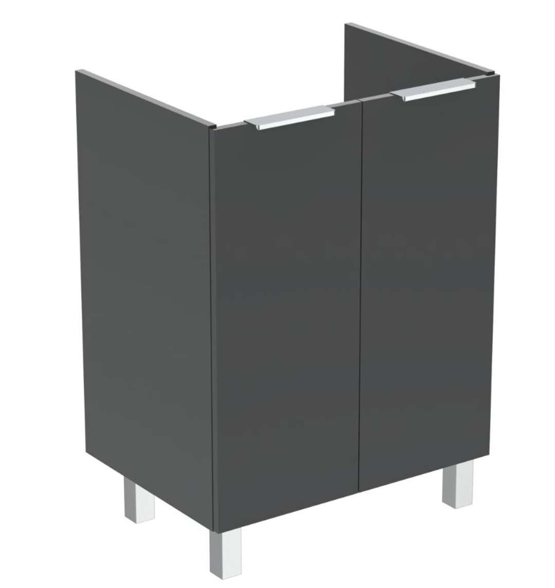 Ideal Standard Eurovit Umývadlová skrinka, 84x60x44 cm, 2 dvierka, pánty L/P, lesklá sivá R0258TI