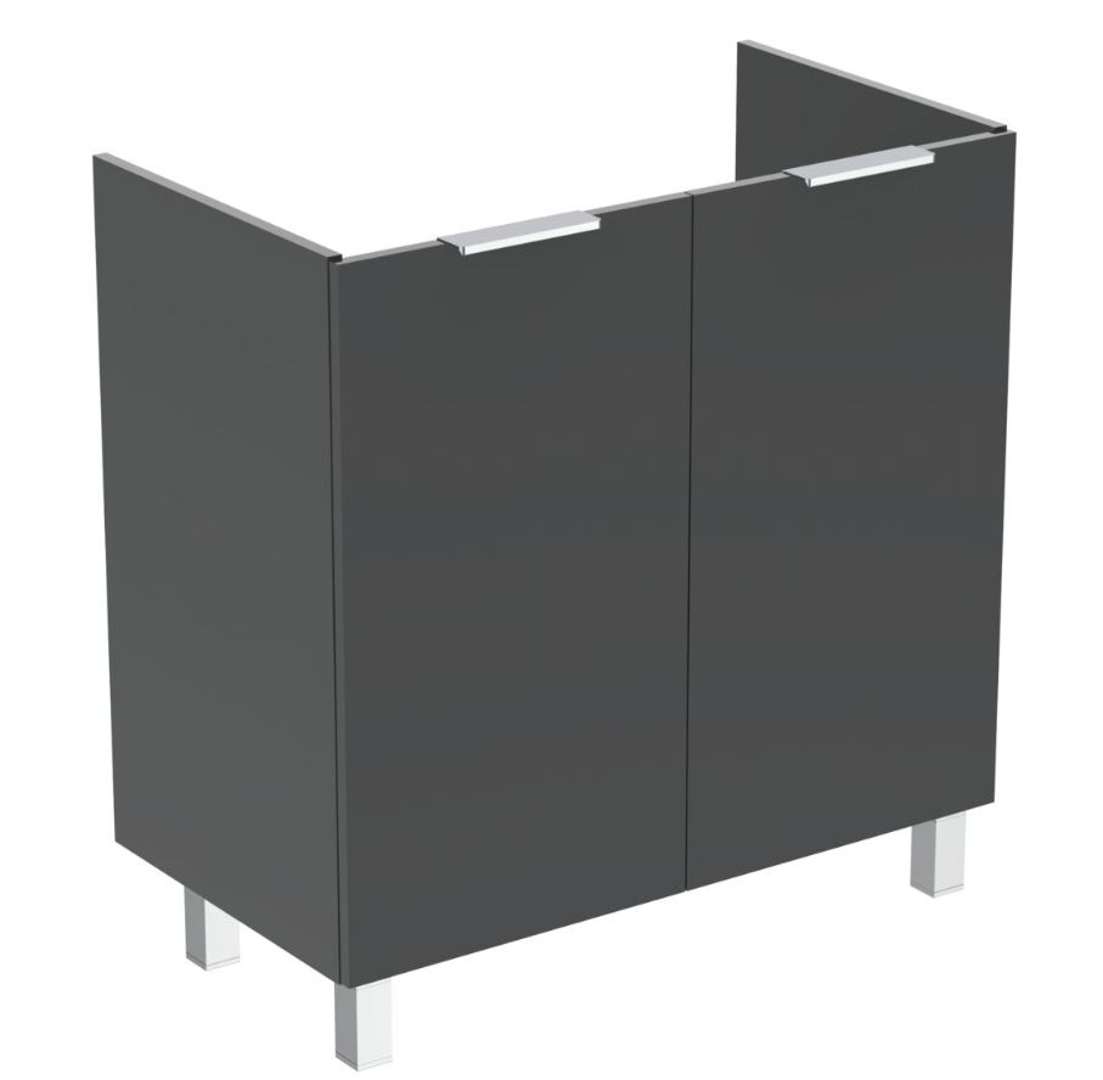 Ideal Standard Eurovit Umývadlová skrinka, 84x80x44 cm, 2 dvierka, pánty L/P, lesklá sivá R0262TI