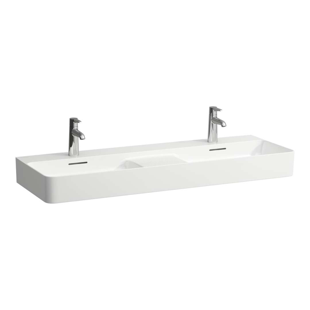 Laufen VAL Dvojumývadlo, 120x42 cm, s prepadom, 2 otvory na batériu, LCC, biela H8142824001041