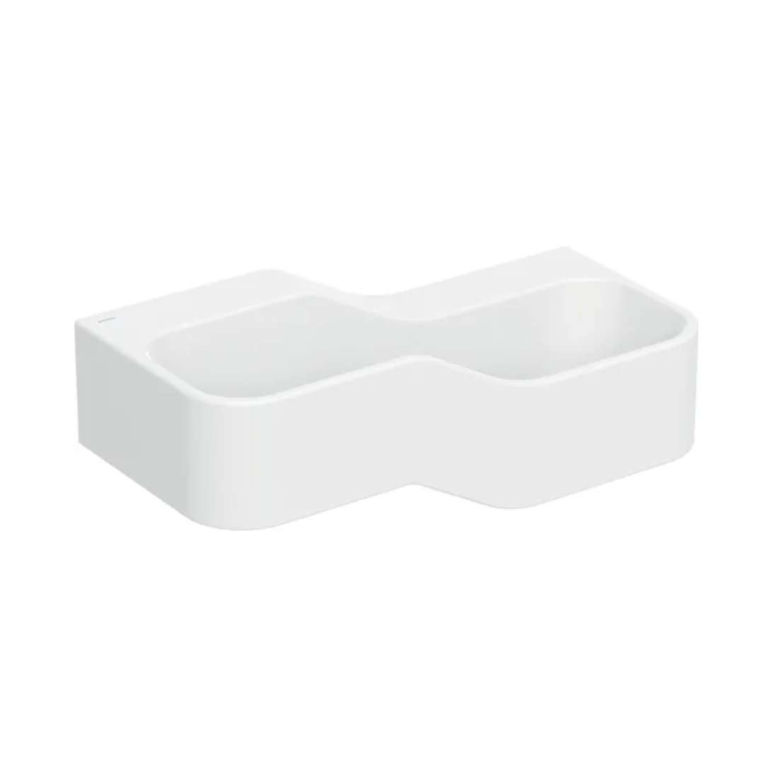 Geberit Bambini Dvojumývadlo pre deti, 90x39 cm, pravé, bez prepadu, bez otvoru na batériu, alpská biela 502.974.00.2