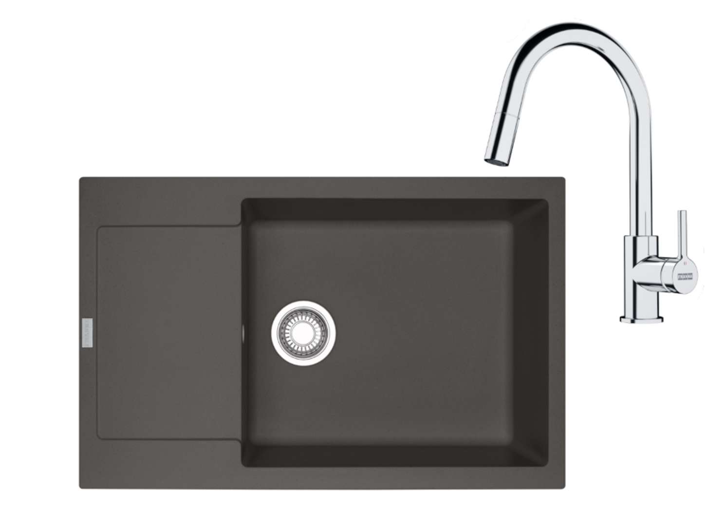 Franke Sety Kuchynský set G260ŠB, fragranitový drez MRG 611-78 BB a batéria FS 3229.031, šedá bridlica/chróm 114.0720.187