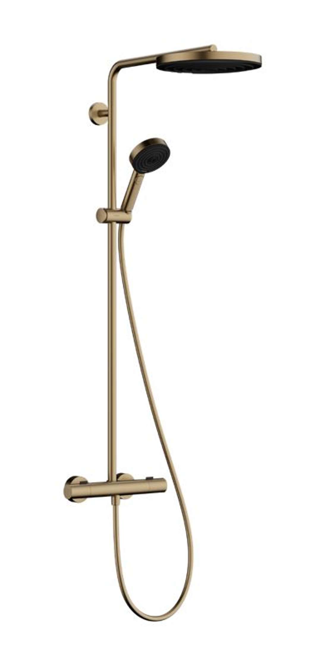 Hansgrohe Pulsify S Puro Sprchový set s termostatom, priemer 26 cm, 3 prúdy, kefovaný bronz 24236140-HG