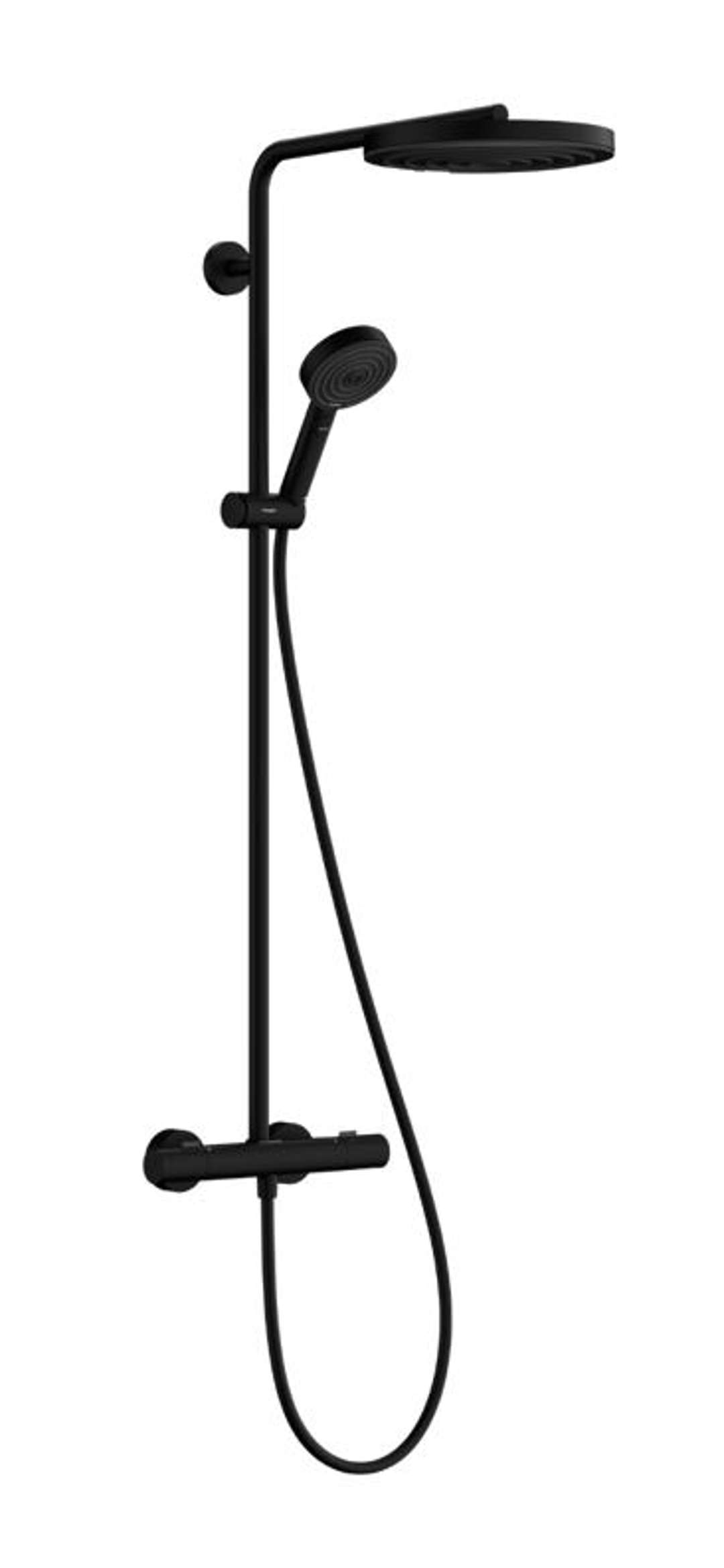 Hansgrohe Pulsify S Puro Sprchový set s termostatom, priemer 26 cm, 3 prúdy, matná čierna 24236670-HG
