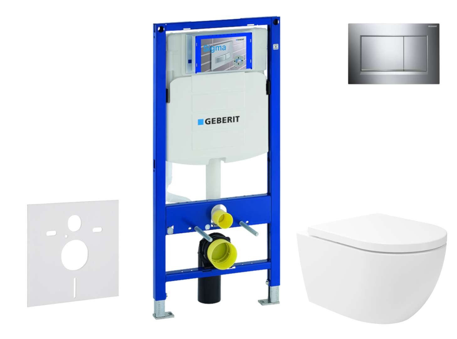 Geberit Duofix Set predstenovej inštalácie, klozetu Oudee Vortex a dosky softclose, tlačidlo Sigma30, chróm SANI11CA1147